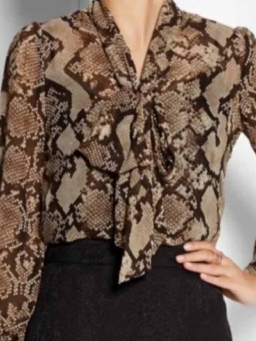 Altuzarra x Target Python-Print Tie Neck Blouse